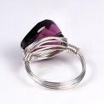 Sterling Silver Wire Wrapped Ring With Amethyst..