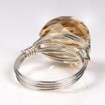 Wire Wrapped Sterling Silver Ring With Golden..