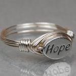 Sterling Silver Wire Wrap Ring With Oval Hope..