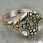 Wire Wrapped Sterling Silver Ring With Pewter..