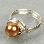 Pearl Ring In Sterling Silver - Wire Wrapped..