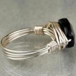 Sterling Silver Wire Wrapped Ring- Oval Faceted..