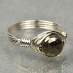 Wire Wrapped Sterling Silver Ring With Tiny Round..