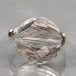 Wire Wrapped Sterling Silver Ring With Clear Twist..