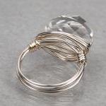 Wire Wrapped Sterling Silver Ring With Clear Twist..