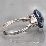Wire Wrapped Sterling Silver Ring With Round..