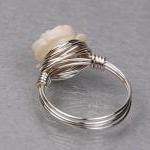 Sterling Silver Wire Wrapped Ring With Antique..