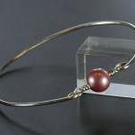 Bangle Bracelet- Rose Swarovski Pearl Bead And..