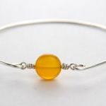 Gemstone Bangle Bracelet- Lemon Yellow Agate..